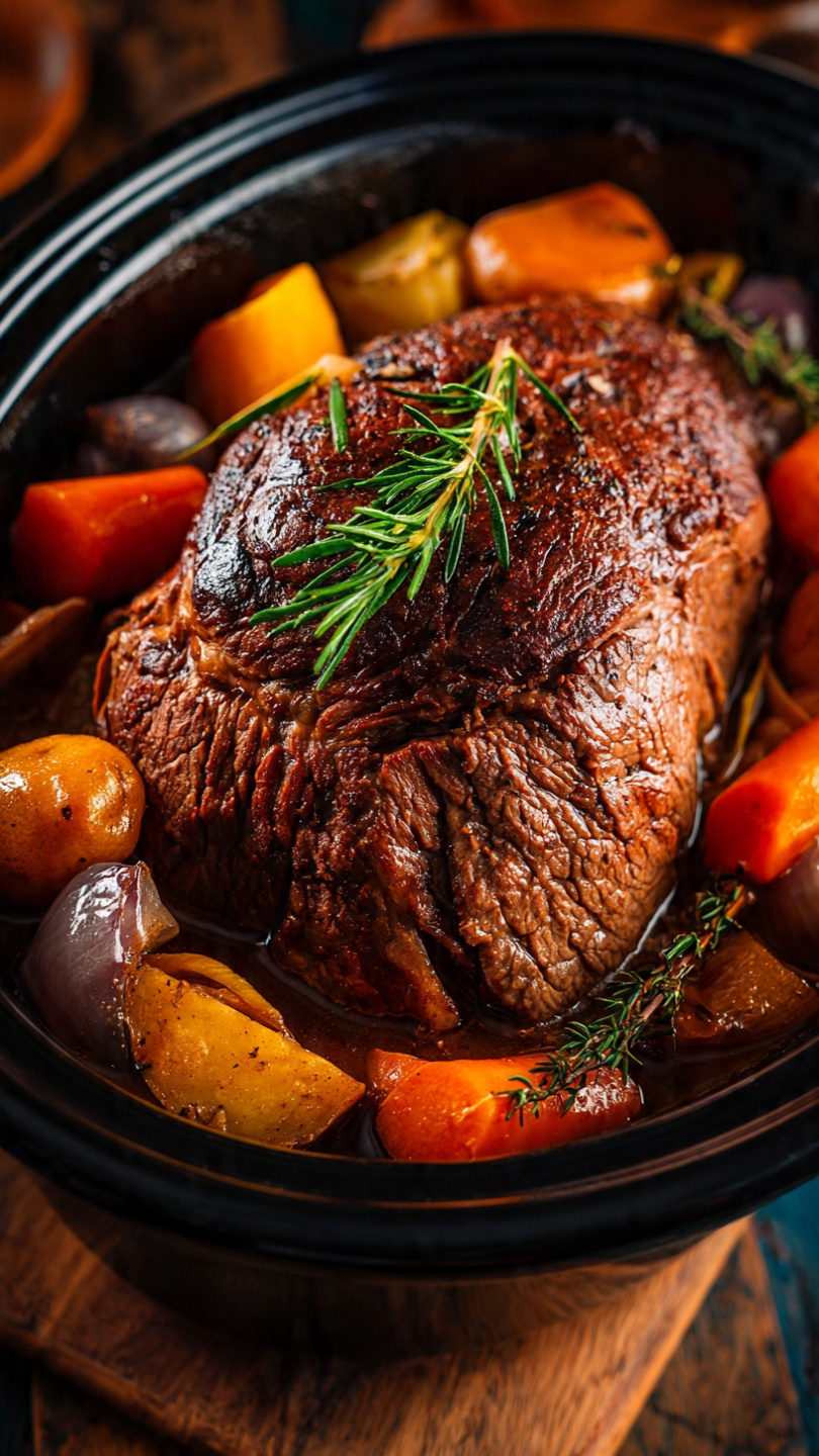 Tender Beef Loin Crockpot Roast with Potatoes and Carrots