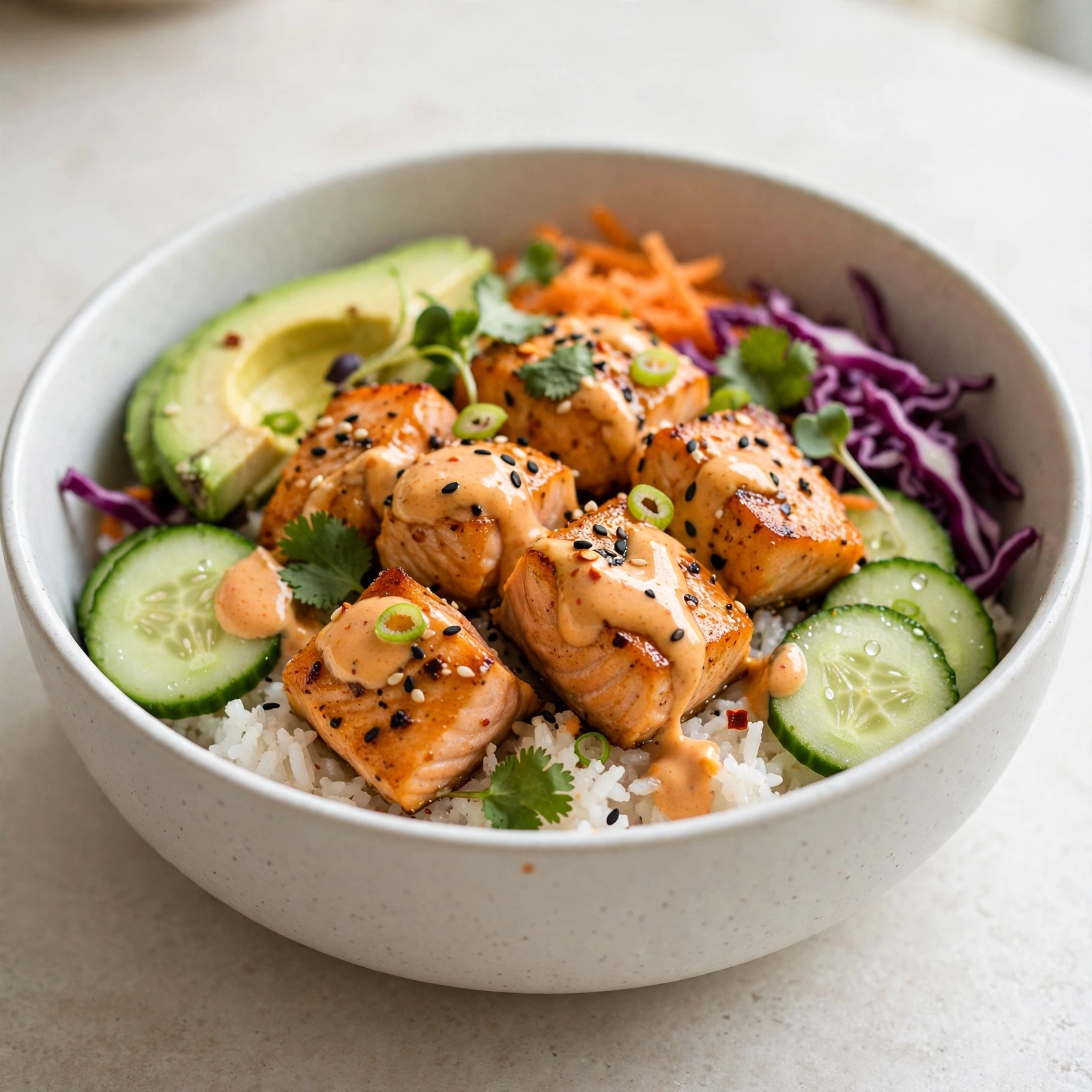 Bang Bang Salmon Rice Bowls