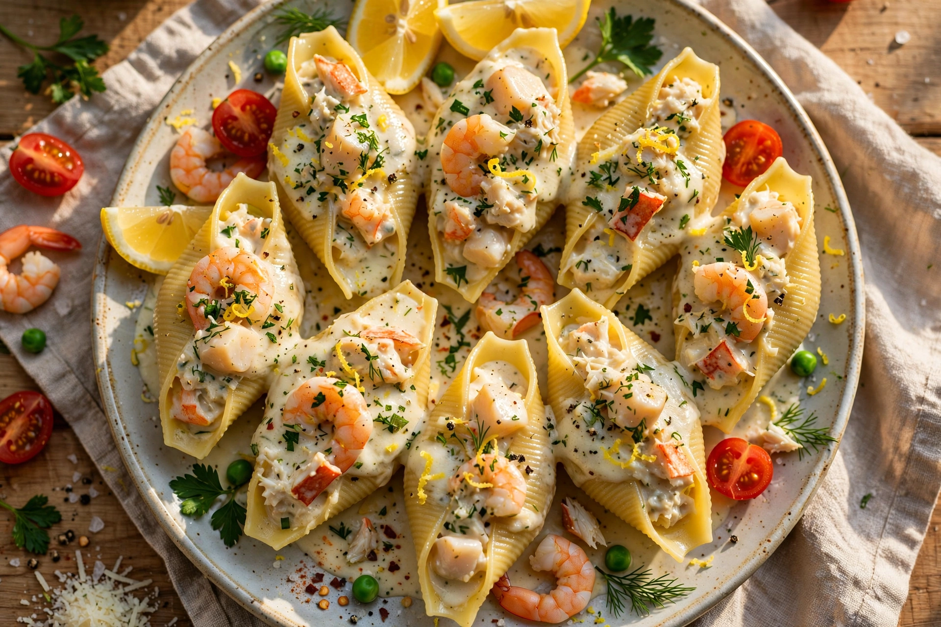 Creamy Seafood Stuffed Shells