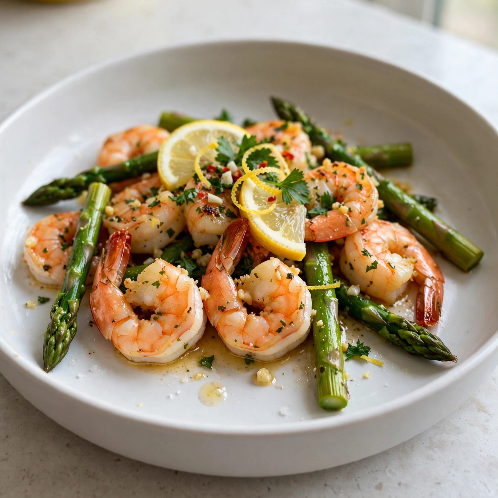 Lemon Garlic Shrimp and Asparagus
