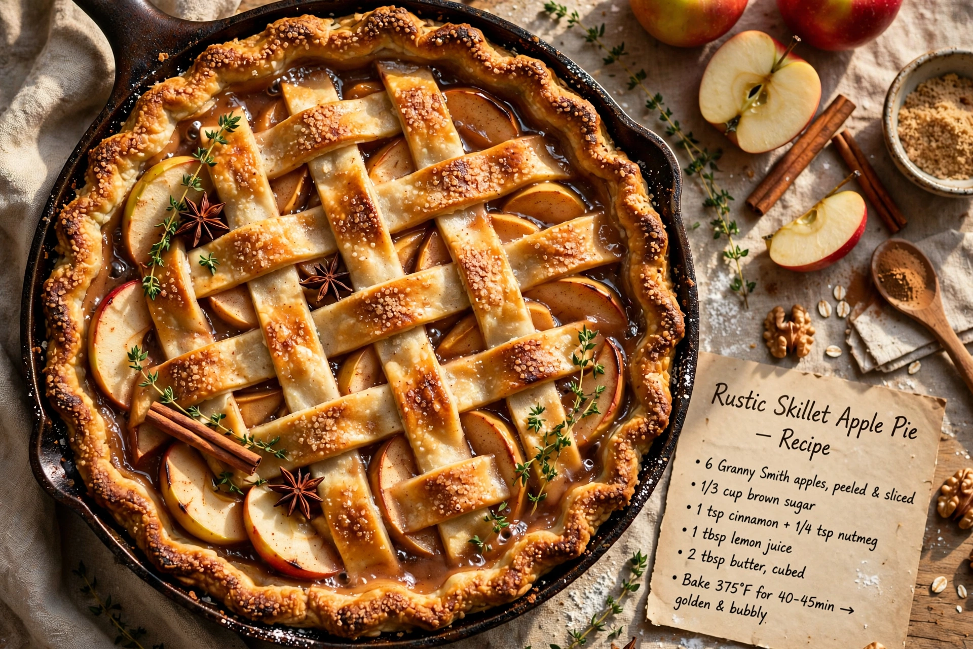 Rustic Skillet Apple Pie