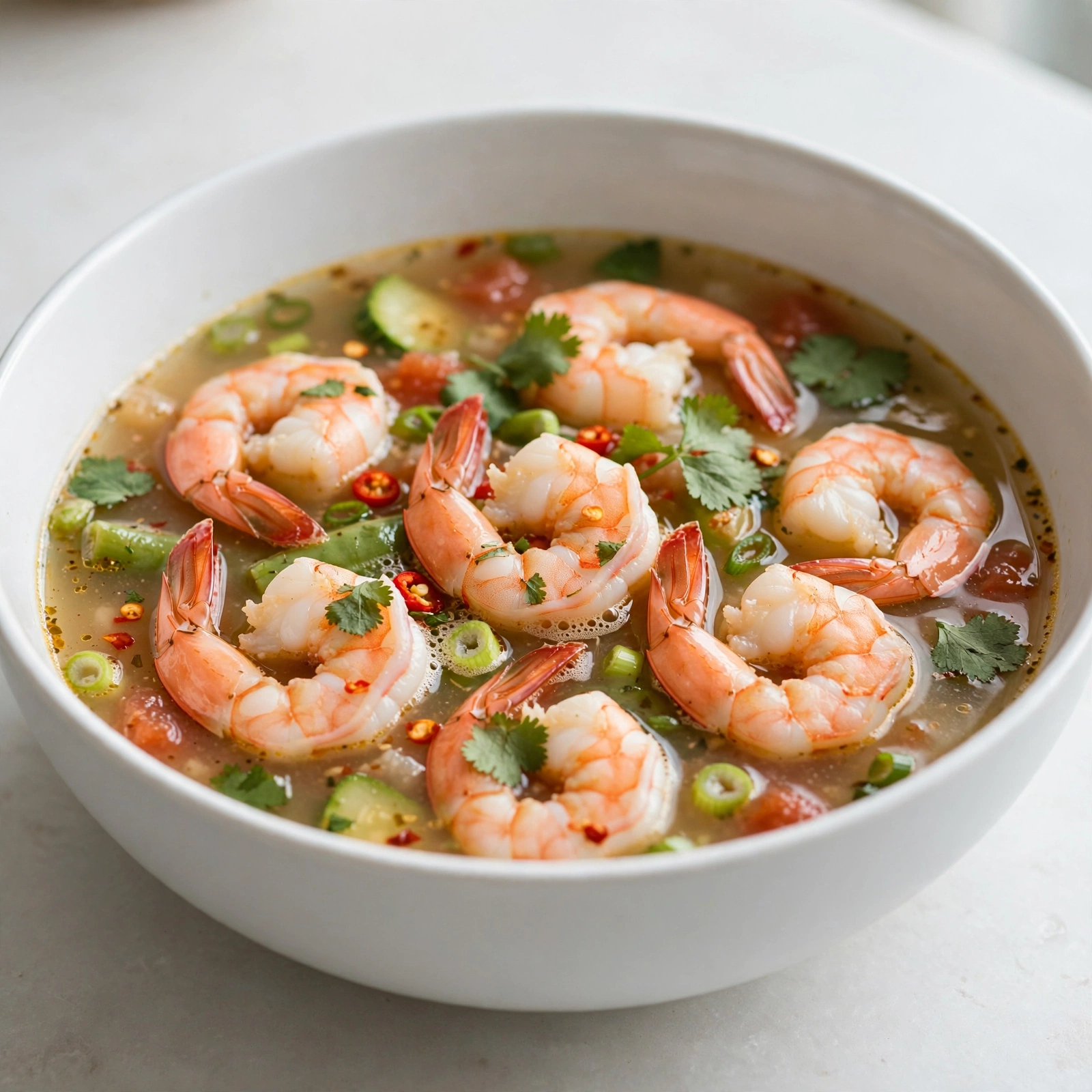Creamy Shrimp Soup with Garlic and Herbs